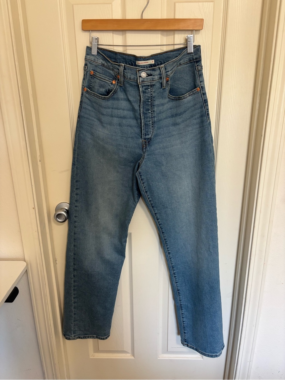 Levi’s Ribcage Straight Jeans 27 • High Rise • Medium Wash Vintage Look - Picture 7 of 9